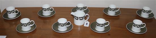 Susie Cooper Green Keystone 9 place coffee set